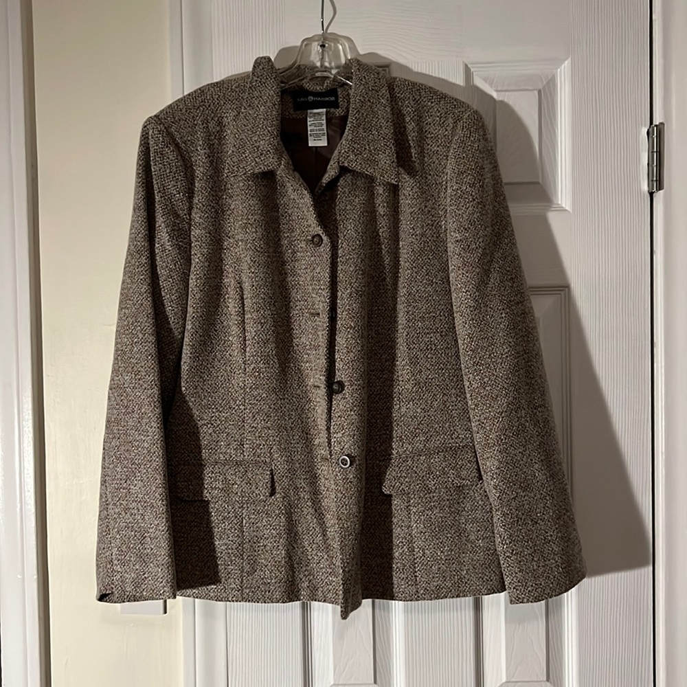 Sag Harbor Plus size blazer outerwear jacket brown